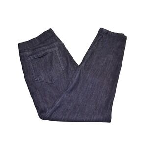 Lands' End Pull On Jeans Women 16 Blue Excellent Indigo Skinny High Rise Denim